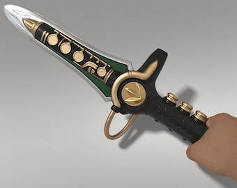 Accesorio de disfraz de cosplay de espuma de poliuretano con forma de daga de dragón / inspirado en el Ranger Verde para adultos.