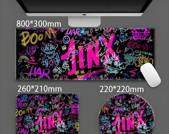 Arcane League of Legends Mouse Pad: Jinx, Vi, Ekko Gaming Desk Mat