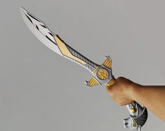 Accesorio de disfraz de espuma de poliuretano para cosplay de White Ranger adulto