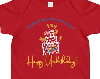 Body de bebé de jersey 100% algodón, body infantil "Feliz no cumpleaños celebrando cada día", regalo divertido para recién nacidos, atuendo alternativo de cumpleaños adorable.