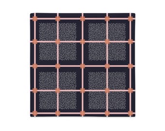 Funda de almohada Mode Classic Grid - Funda de cojín geométrica sofisticada, decoración floral pop retro oscura, regalo elegante para el hogar