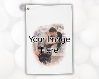 Toalla de golf personalizada con foto, toalla de golf a medida, regalo de golf con foto para él, accesorios de golf, toalla de golf de recuerdo con clip.