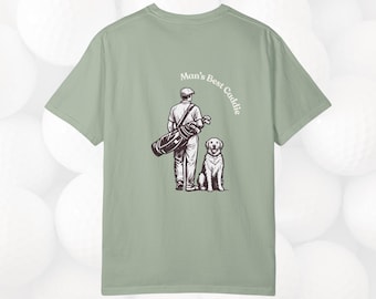 Maglietta da golf personalizzata per cani Comfort Colors, regalo per papà di cani golfisti, maglietta da golf vintage per cani, maglietta da golf divertente, maglietta personalizzata per cani