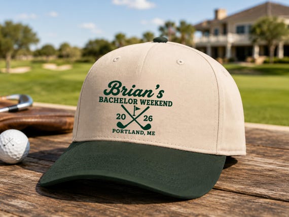 Custom Golf Bachelor Party Hats | Groomsmen Golf Trip Hats | Personalized Bachelor Weekend Hats | Matching Golf Hats | Groom Crew Gift
