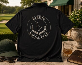 Polo da golf Birdie Social Club, Polo da Country Club, Polo da golf di lusso e sobrietà, Polo da golf minimalista, Stile golf old money, Regalo per golfisti uomini