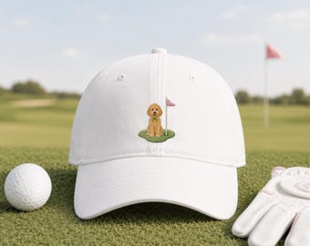 Cappello da golf personalizzato per cani - Cappello con ritratto personalizzato dell'animale domestico - Regalo per golfisti con cane - Cappello per Golden Retriever - Cappello da golf carino - Golf per donne - Golf per ragazze