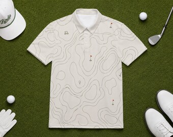 Polo de golf, polo de golf topográfico, polo de club de campo, polo de golf para hombre, polo de golf para mujer, regalo de golf, ropa de golf, golf unisex