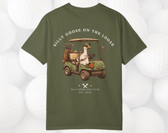 Maglietta da golf divertente Comfort Colors, maglietta da golf Silly Goose, regalo da golf per uomo, maglietta divertente per golfista, maglietta grafica da golf vintage, regalo per gli amanti del golf