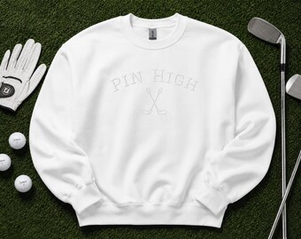 Bluza golfowa z okrągłym dekoltem | Bluza golfowa z haftem | Bluza z wysokim stanem | Prezent dla miłośnika golfa | Odzież golfowa unisex | Styl country club