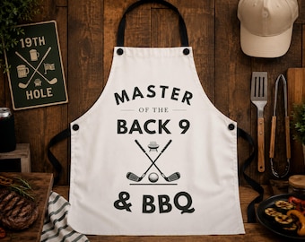 Grembiule da papà, grembiule da barbecue per papà, grembiule divertente per grigliare, regalo per papà golfista, grembiule per la festa del papà, grembiule da maestro del barbecue, regalo per lui per il barbecue, grembiule da golf per il barbecue