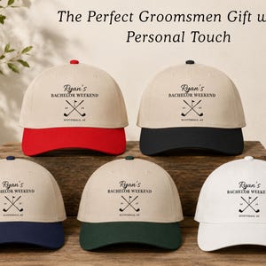Custom Golf Bachelor Party Hats | Groomsmen Golf Trip Hats | Personalized Bachelor Weekend Hats | Matching Golf Hats | Groom Crew Gift image 9
