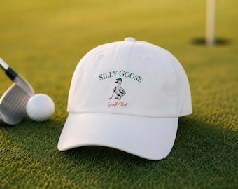 Cappello da golf divertente / Cappello con ricamo di una simpatica oca da golf / Cappellino da papà in stile country club / Cappello da golf alla moda per uomo e donna / Cappello con oca