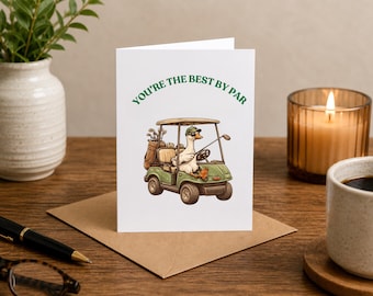 Divertente biglietto di auguri di compleanno a tema golf per fidanzato/marito / Biglietto di anniversario / Biglietto "Best by Par" / Regalo per lui appassionato di golf / Biglietto per lui