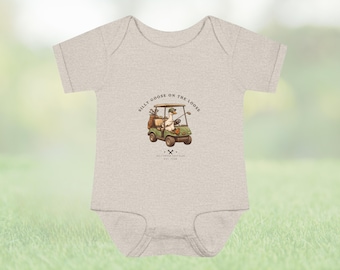 Body da golf per neonati con la scritta "Oca sciocca in libertà" / Completo divertente da golf per neonati / Regalo per baby shower per papà golfista / Magliette da golf coordinate per tutta la famiglia