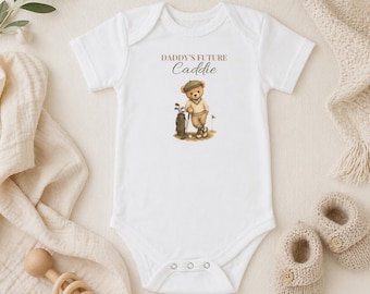 Body de bebé para golf, Conjunto para el futuro caddie de papá, Regalo para baby shower de golf, Body de bebé neutro, Conjunto de bebé vintage, Regalo para papá golfista, Body de bebé