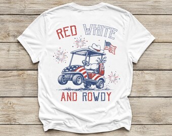 Maglietta Comfort Colors per il 4 luglio, maglietta da golf patriottica, t-shirt da golf per il 4 luglio, maglietta America 250, maglietta divertente per golf cart, abbigliamento da golf USA