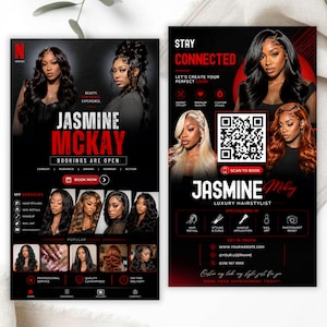 Minimalist Business Card Template, Hair Stylist Business Card, Lash Tech Nail Tech Card, Editable Canva Beauty Branding Template