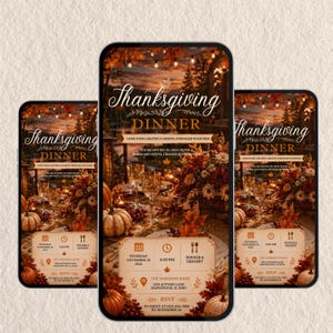 Animated Thanksgiving Invitation Template, Editable Canva MP4 Evite, Friendsgiving Dinner Invite, Digital Thanksgiving Invite