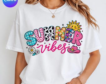 Camiseta con estampado veraniego PNG / Camiseta retro de verano PNG / Camiseta floral para sublimación / Diseño de camiseta playera / PNG para camiseta