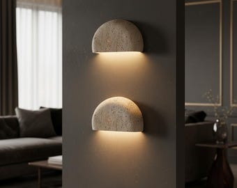 Wabi Sabi Stein Wandleuchte Retro Nachttisch Licht Minimalist Wohnzimmer Korridor Veranda Beleuchtung