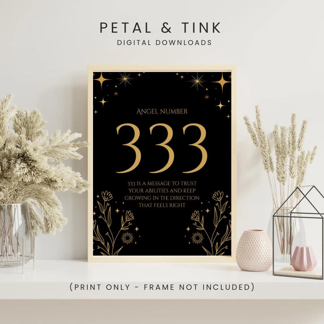 Angel Number Print 333 - A4 Digital Download - Etsy