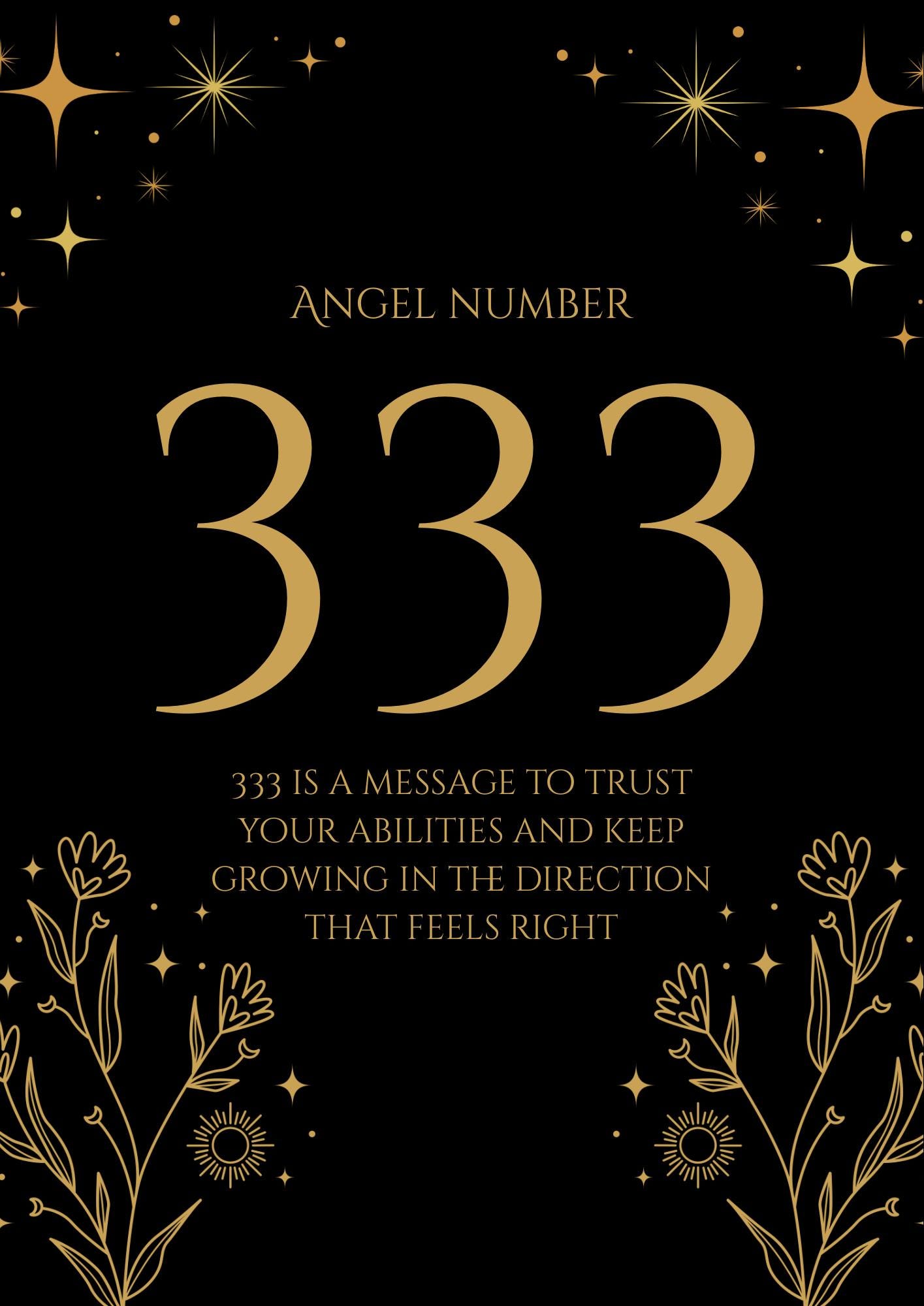 Angel Number Print 333 - A4 Digital Download - Etsy