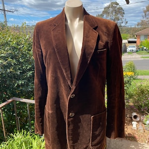 1970s brown velvet Stafford Ellinson jacket - Sz M