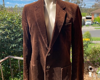 1970er Jahre braune Stafford Ellinson Samtjacke - Gr. M
