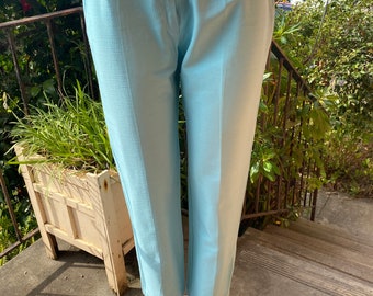 Retro '70s aqua trousers ~ Toronto made in Melbourne ~ Sz M