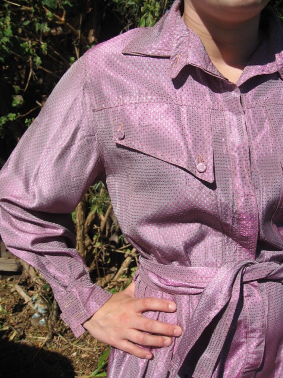 Gorgeous 1970s Prue Acton Purple Lustre Long Sleev