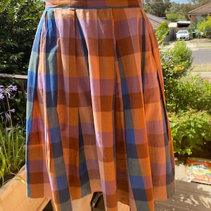 Gonna scozzese in cotone anni &#39;50-&#39;60 - Taglia XS