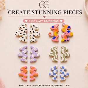 Squiggle Polymer Clay Cutter Set, Wavy Earring Cutter 3 Sizes, Asymmetric Clay Cutting Tool, Tools For Clay Craft. UK