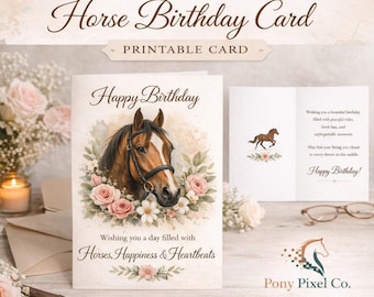 Digital Horse Lover's Birthday Cards