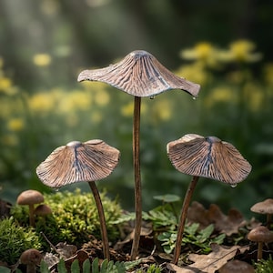Zestaw 3 żeliwnych palików do roślin w stylu rustykalnym, patynowany antyczny wystrój ogrodu, sztuka ogrodowa na taras, balkon i do ogrodu w stylu wiejskim