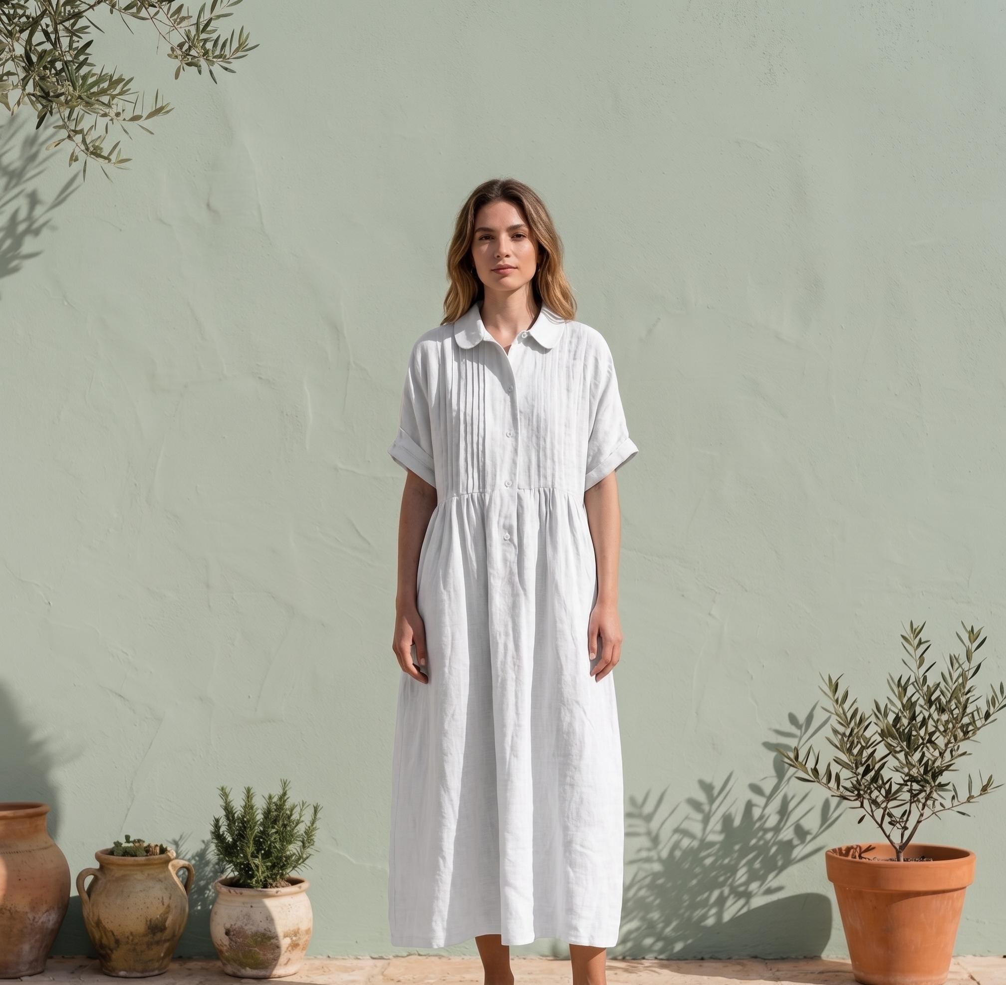 White Button Down Maxi Dress - Etsy White Button Down Maxi Dress - Etsy