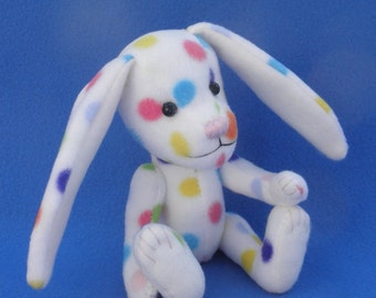 Confetti - Polka dot Easter Bunny, Artist soft sculpture rabbit, plush rabbit