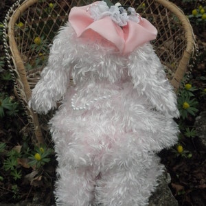 Pink Bunny, Easter Bunny, artist bear rabbit, plush jointed bunny image 5