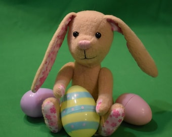 Rose - Tan Easter Bunny, Artist soft sculpture rabbit, plush rabbit