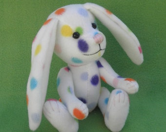 Jellybean - Polka dot Easter Bunny, Artist soft sculpture rabbit, plush rabbit