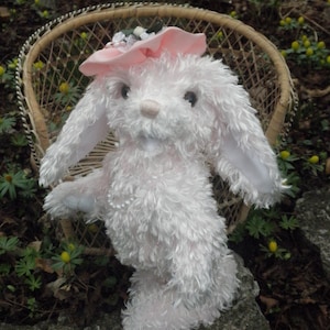 Pink Bunny, Easter Bunny, artist bear rabbit, plush jointed bunny image 1