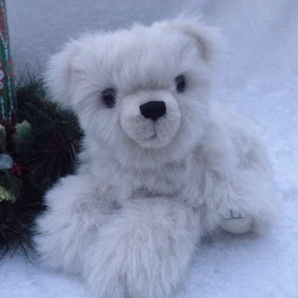 Nome - cream polar bear, jointed artist bear, handmade teddy