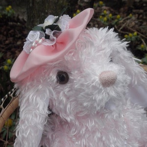 Pink Bunny, Easter Bunny, artist bear rabbit, plush jointed bunny image 3