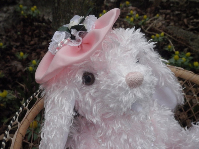 Pink Bunny, Easter Bunny, artist bear rabbit, plush jointed bunny image 3