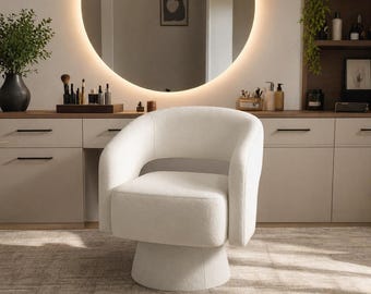 Swivel Barrel Chair Velvet Accent Armchair 360 Club Chair Living Room Bedroom Seat