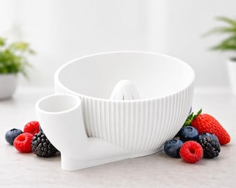 3D Printed Fruit & Vegetable Washer Bowl with Drain | Manual Cleaning Colander for Strawberries, Produce, Kitchen Tool