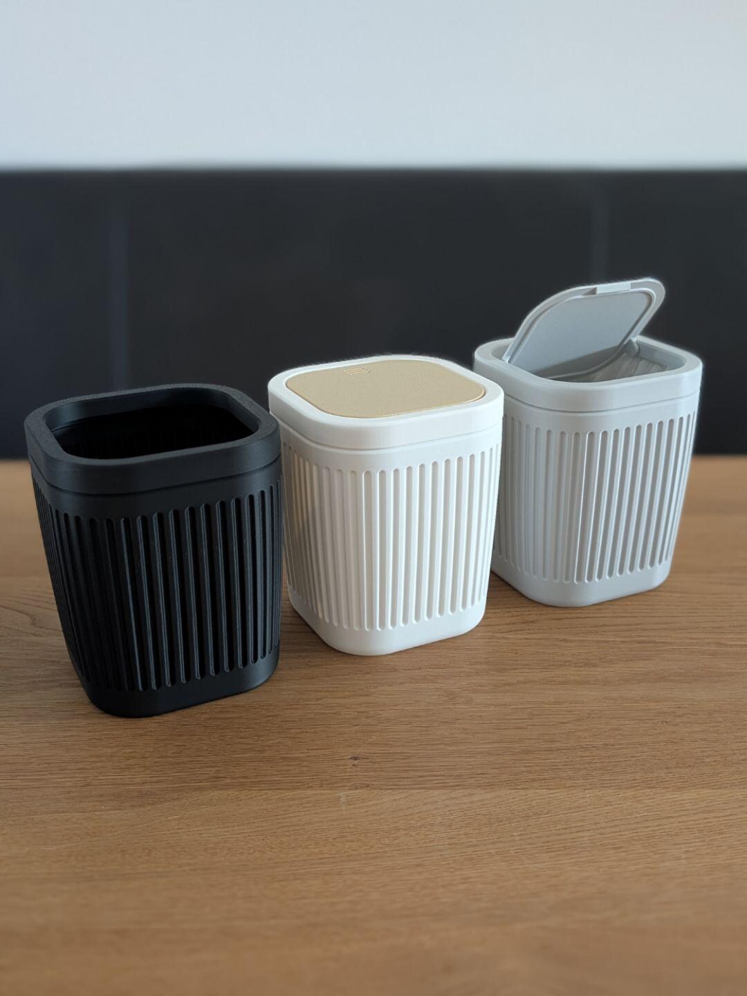 Mini Trash Rack Mini Trash Can With Lid | Small Desktop Garbage Bin | Bathroom Kitchen ...