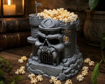 3D Printed He-Man Castle Grayskull Popcorn Bucket – Masters of the Universe Inspired Collectible Decor Bucket