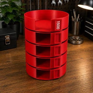 5 Pack 6-Inch Sanding Disc Organizer, Stackable Sandpaper Storage Holder, Includes 25 Label Tags, Workshop Organizer