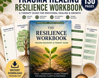 Trauma Healing Workbook PDF, Mental Health Journal, Self Care Therapy Guide