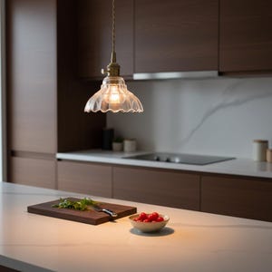 Vintage Flower Glass Pendant Light: Creative LED Hanging Lamp, Knob Switch Home Decor